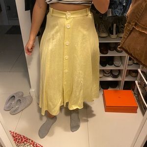 Zara Yellow Linen Skirt.